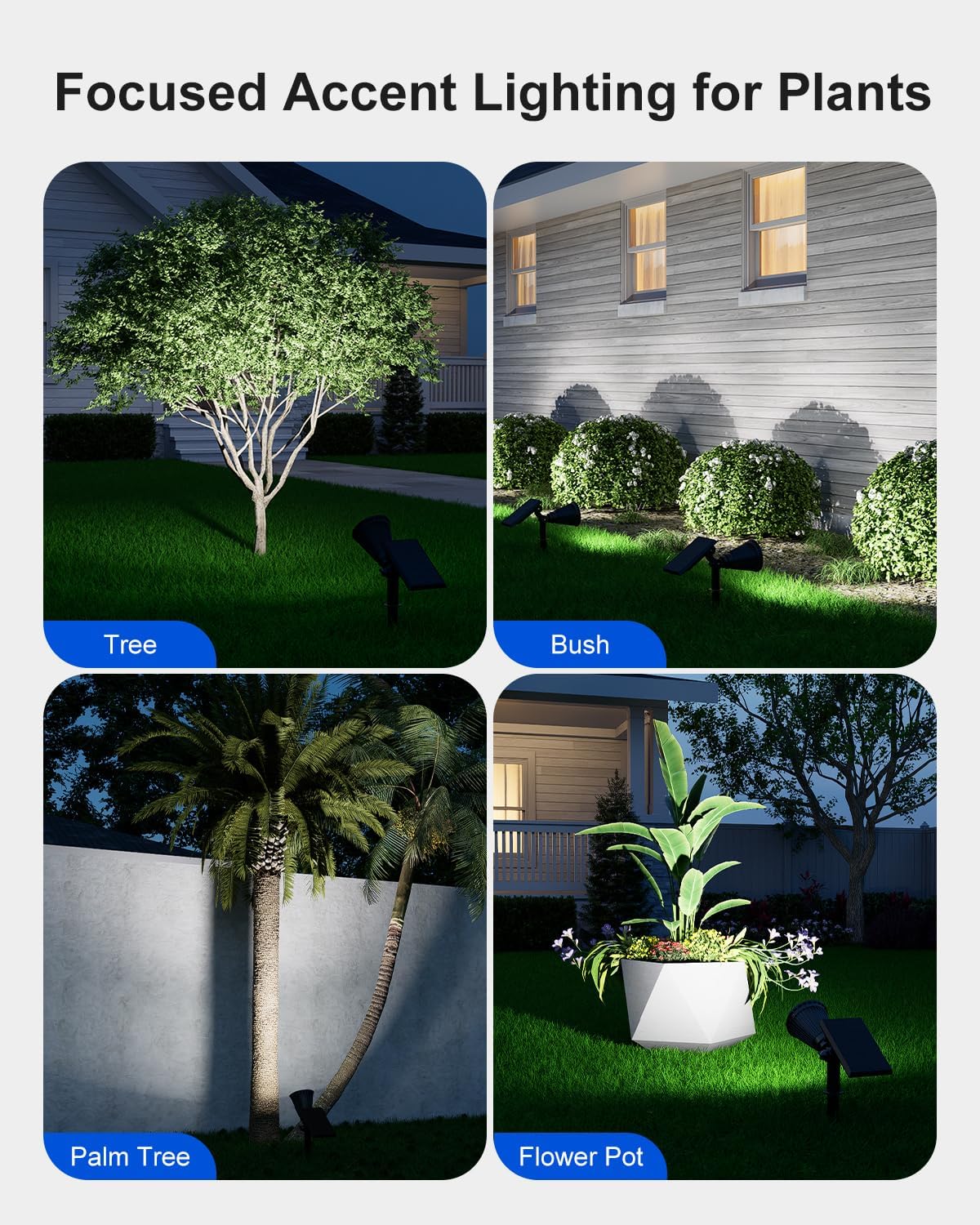 Waterproof Solar Landscape Spotlight – 2 Brightness Modes