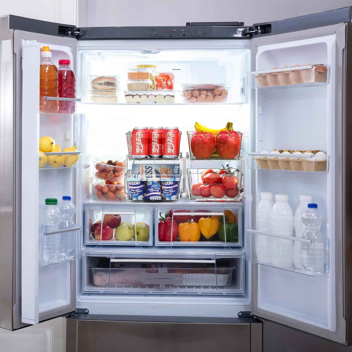 Simple Houseware 2-Tier Pull-Out Cabinet Organizer, Clear