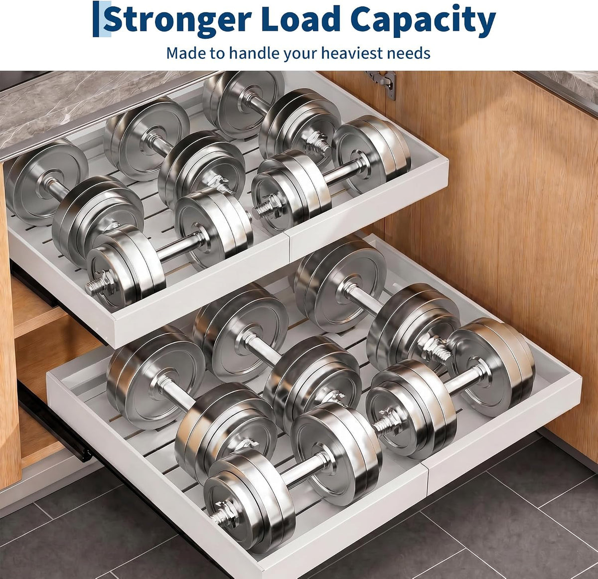 Garvee 2 Pack Pull Out Cabinet Organizers, Expandable 16.93"-27.95"