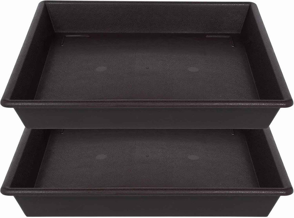 Square Plant Saucer 14 Inch 2 Pack，Plant Stand Plant Trays for Pots Heavy Duty Plastic Plant Saucers for Indoors Outdoors, Flower Pot No Holes Plant Lover Gardening Gifts