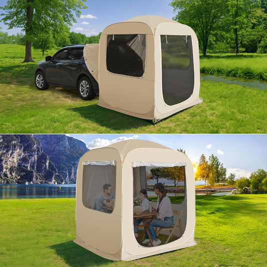 Alvantor Screen House Gazebo, 6-10-15 Person Pop Up Igloo Screened Canopy Tent with Mosquito Netting Sides, Instant UV Resistant Sun Shelter for Garden, Patio, Backyard