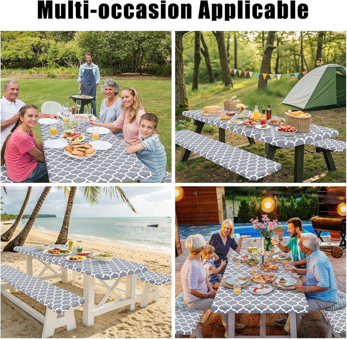 Waterproof Picnic Table and Bench Cover Set – Elastic Fit