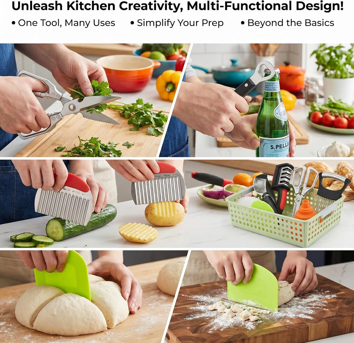 13-Piece Kitchen Gadget Set with Storage Basket