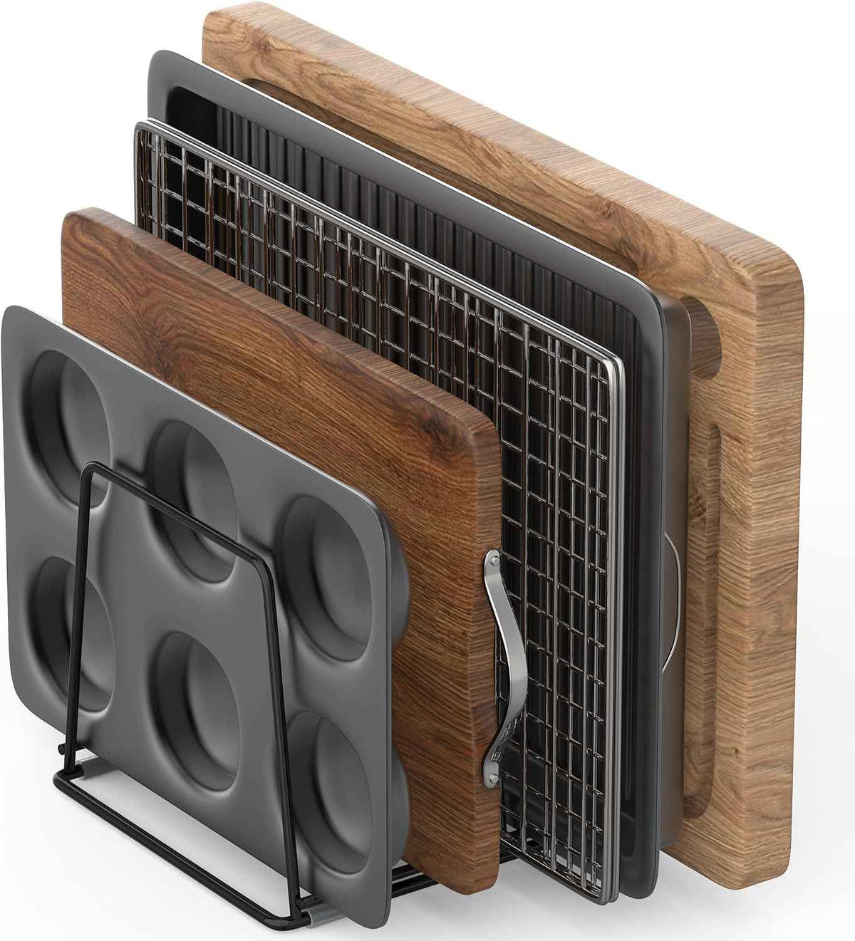 Cutting Board Organizer Rack, 5-Slot, Large