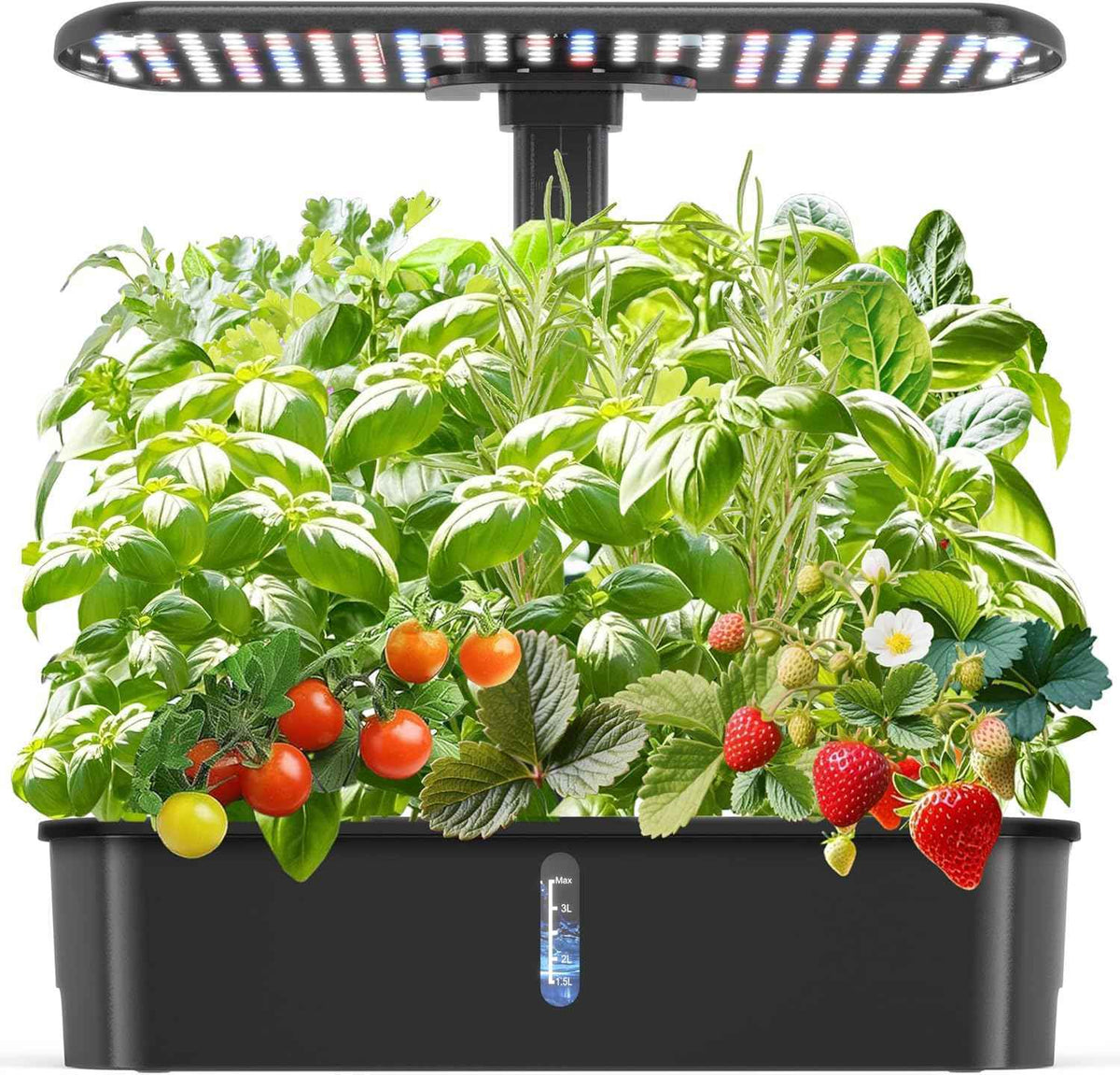 Hydroponics Growing System Kits,Smart Indoor Herb Garden with 24W LED Grow Light Planting Height Adjustablewith,12 Pods Plant Germination Kit,with Quiet Pump, Ideal Gift for All Ages