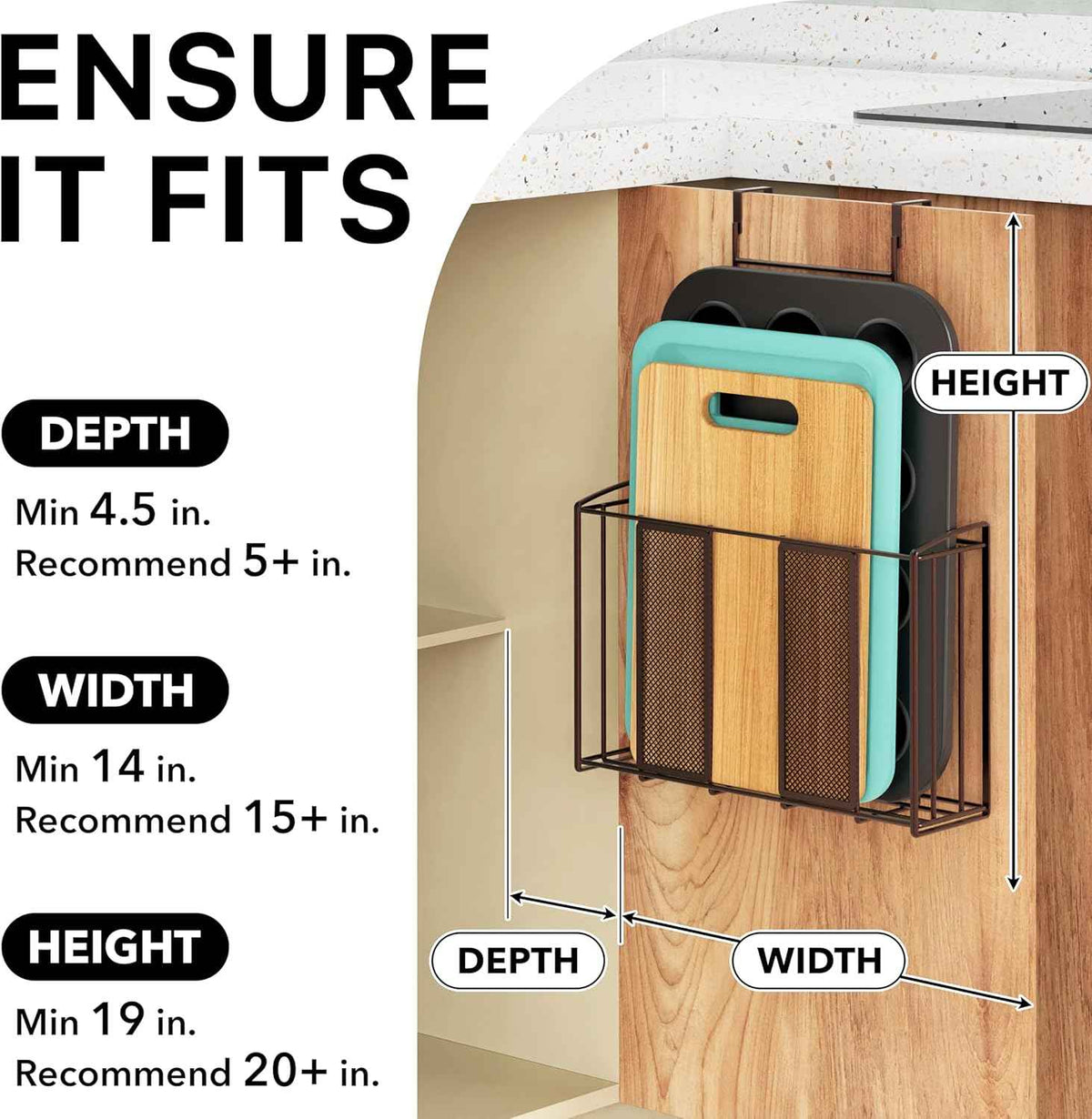 Simple Houseware Over Cabinet Door Mesh Organizer, Bronze