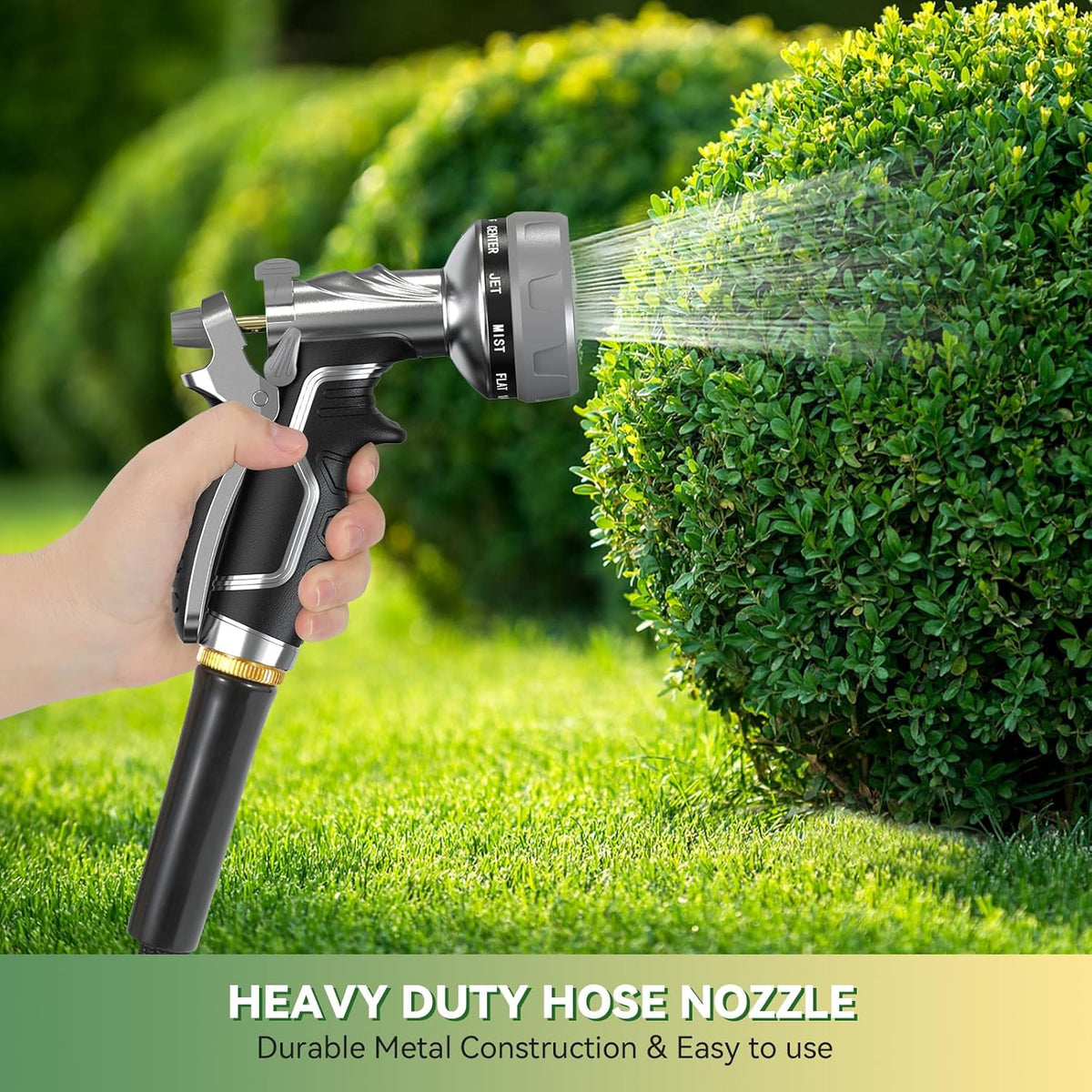 Metal 8-Pattern High-Pressure Garden Hose Nozzle - Field & Nook