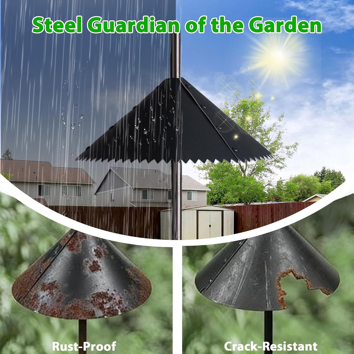 94-Inch Bird Feeding Station Kit, 6-Hook Pole with Squirrel Baffle | Bird Bath Bowl, Mesh Seed Tray, Freestanding 5-Prong Base, Removable Parts, Easy Assembly, for Patio, Lawn and Garden