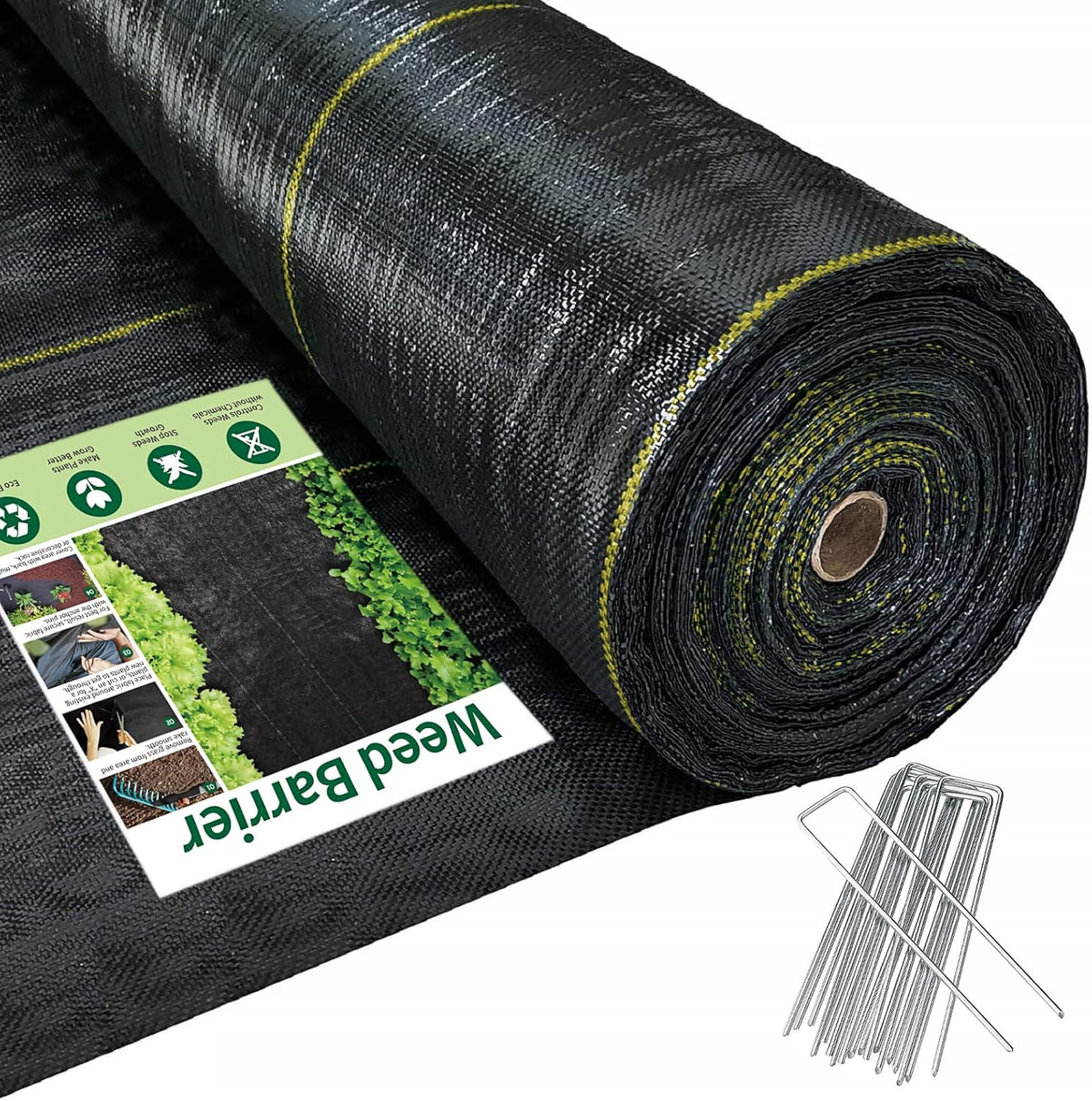 5ft x300ft Black Weed Barrier Landscape Premium Fabric Heavy-Duty Woven Ground Cloth with Superior Permeability Weed Control Convenient Design