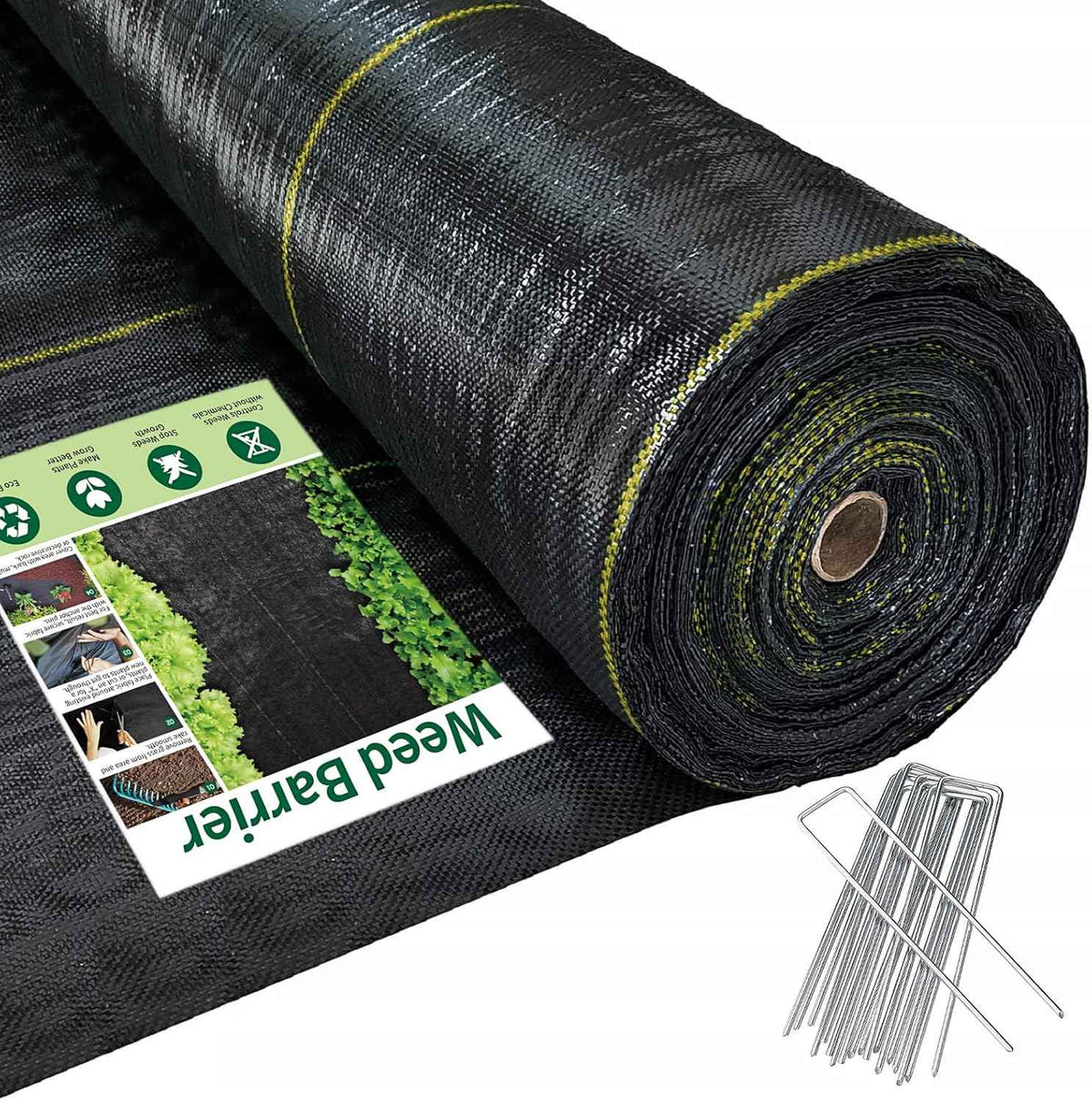 3ft x300ft Black Weed Barrier Landscape Premium Fabric-Heavy Duty Woven Ground Cloth with Superior Permeability Weed Control Convenient Design