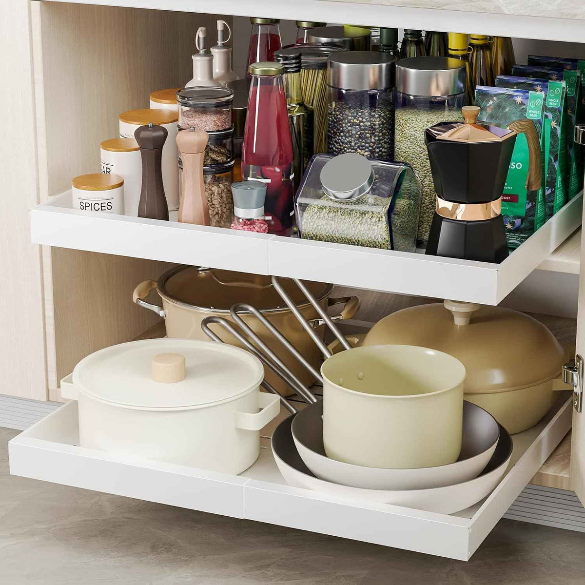 2-Pack Expandable Pull-Out Cabinet Organizer, 12"-20" W x 21" D