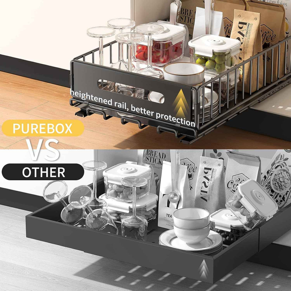 Pull-Out Cabinet Organizer, 1-Pack, Black
