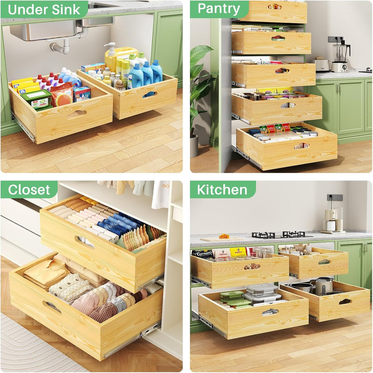 Pull-Out Cabinet Organizer, 15" W x 21" D