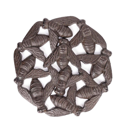 Sungmor Vintage Cast Iron Bees Stepping Stone,Rustic Garden Decorative Stone,Wear Resistant Stepping Mat,Outdoor Patio Pathway Accent for Lawn,Yard