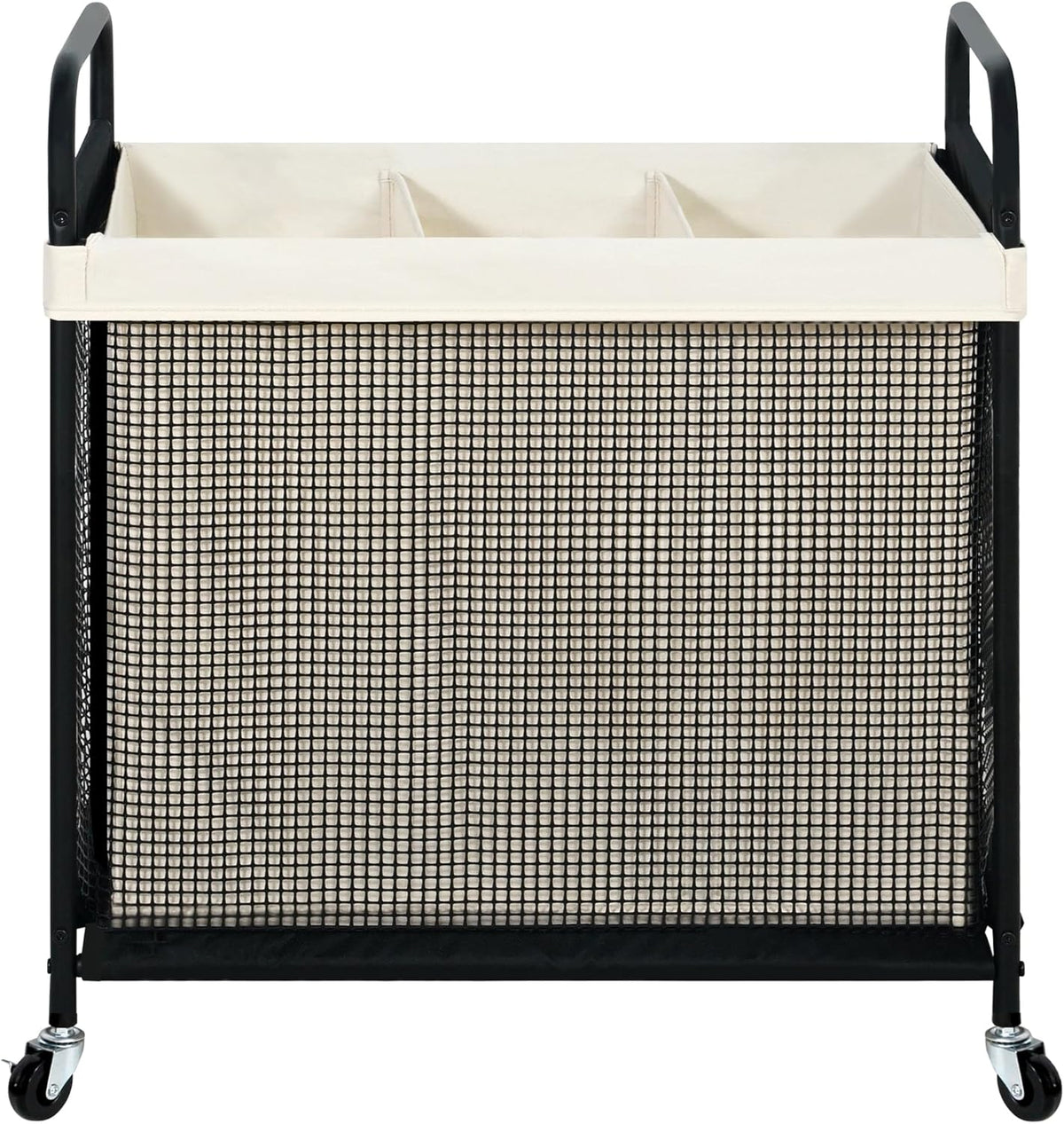 120L 3-Section Rolling Laundry Sorter with Washable Bags - Field & Nook