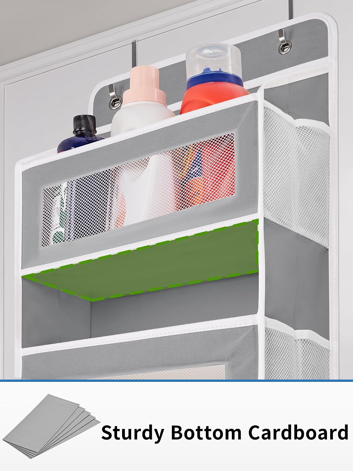 Over the Door Organizer for Bedroom – 5 Shelf Grey - Field & Nook