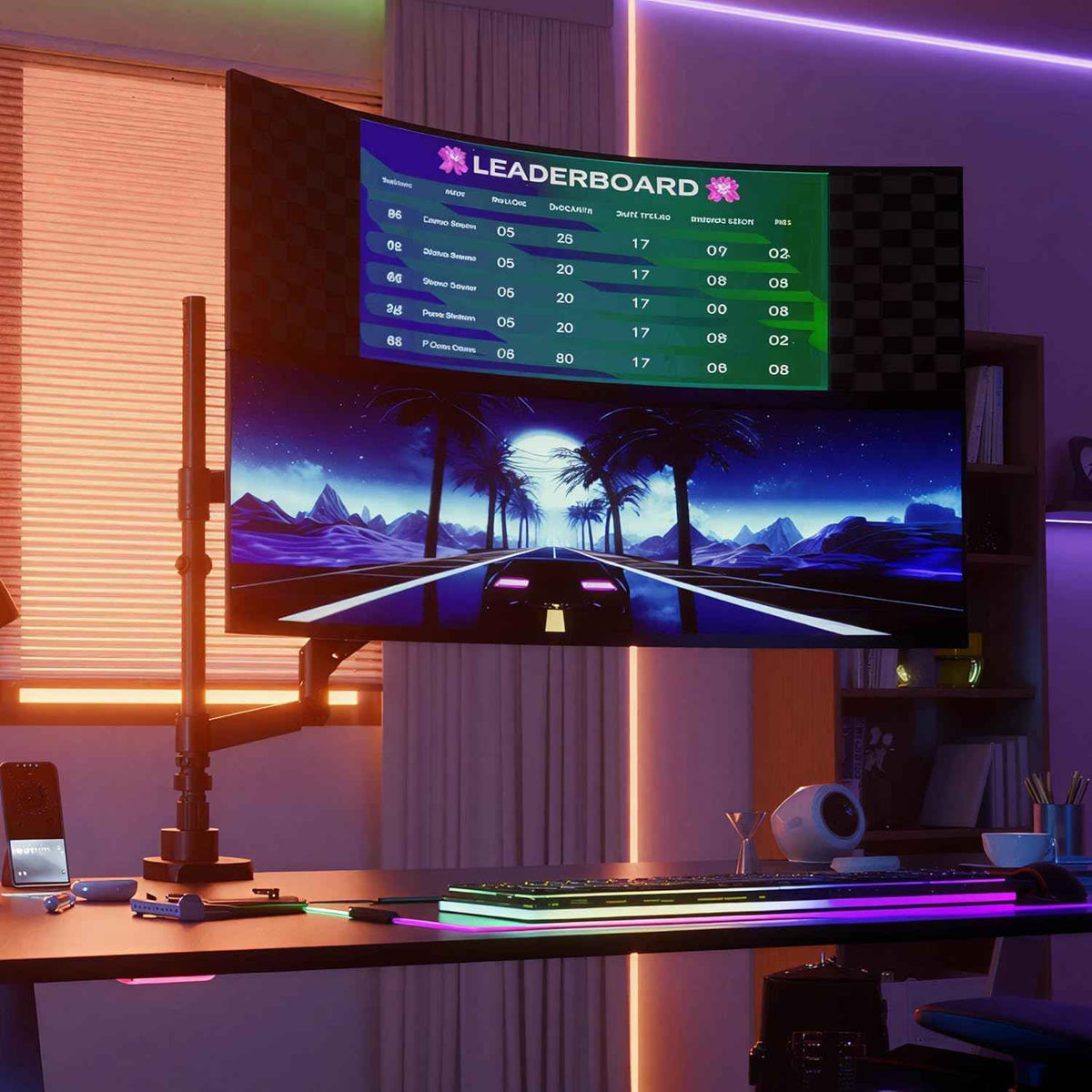 Mount-It! Dual Ultrawide Monitor Desk Mount for 17–49” Screens, Height-Adjustable Stacking Arms with Pole, Heavy Duty Gas Spring, Full Motion, VESA 75/100, Clamp or Grommet