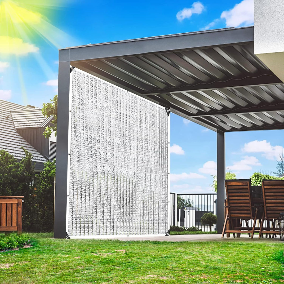 Reflective Aluminum Shade Cloth with Grommets – 90% Shade