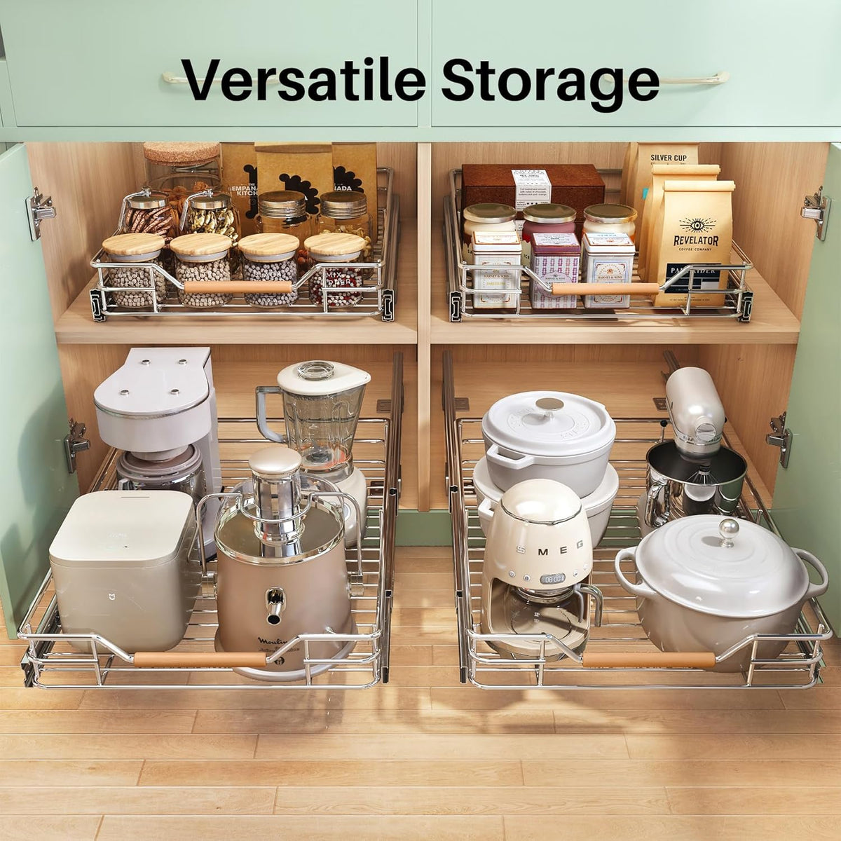 15"W x 21"D Heavy Duty Pull Out Cabinet Organizer