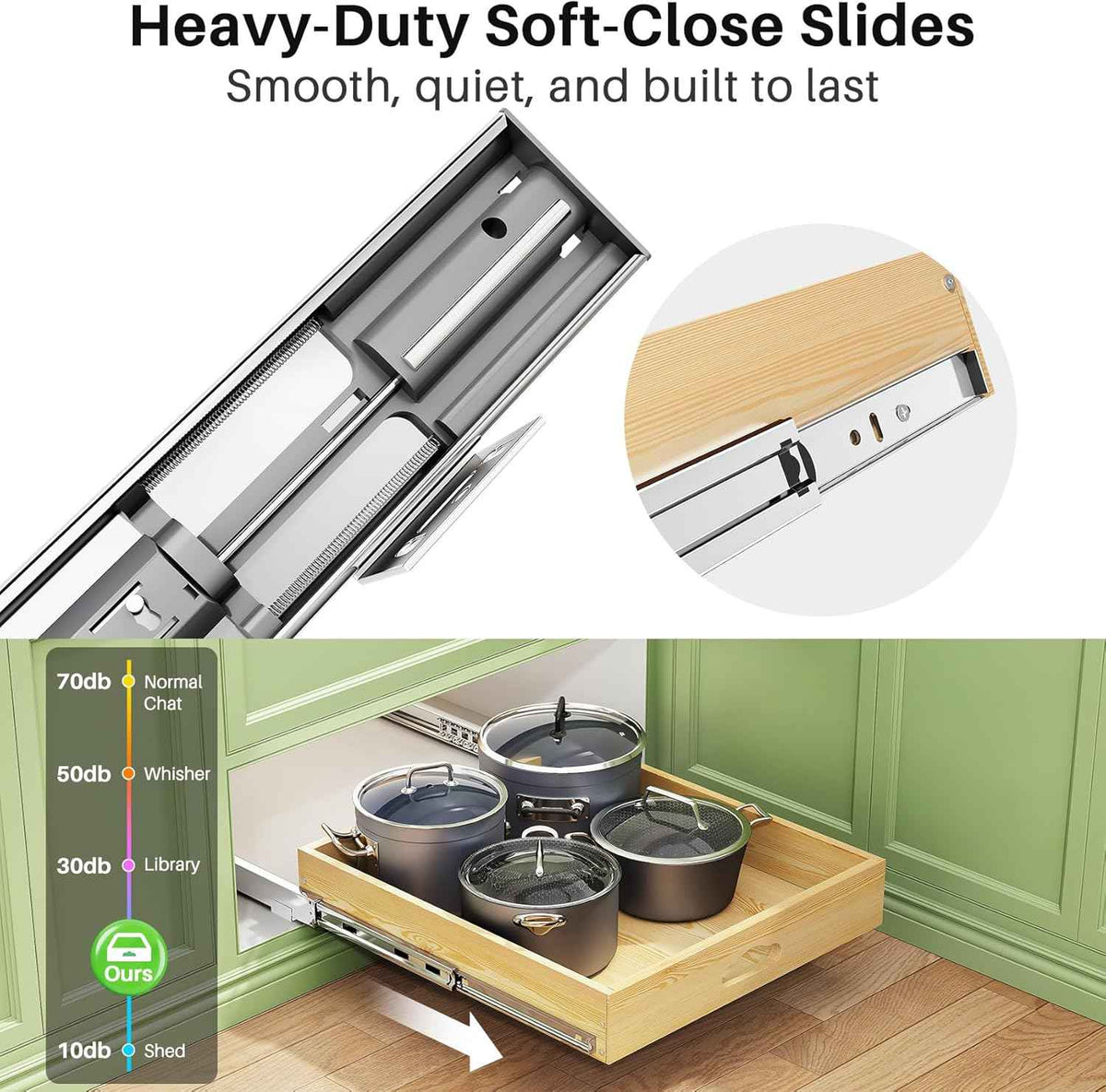 15"W x 21"D Wooden Pull Out Cabinet Organizer