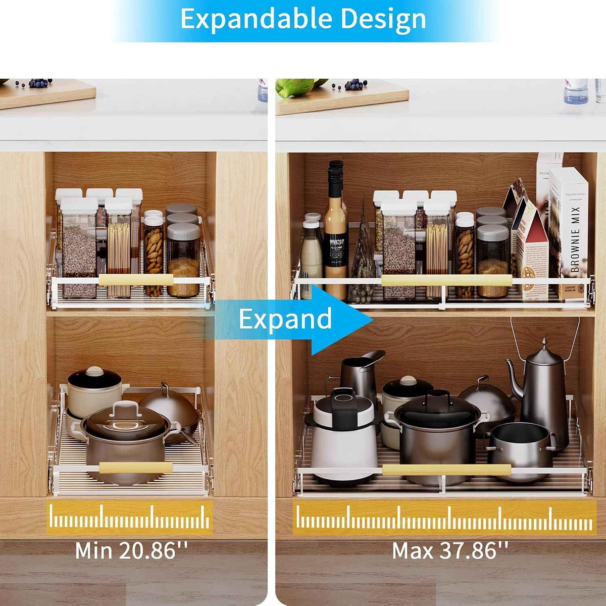 Expandable Pull-Out Cabinet Organizer, 1 Pack