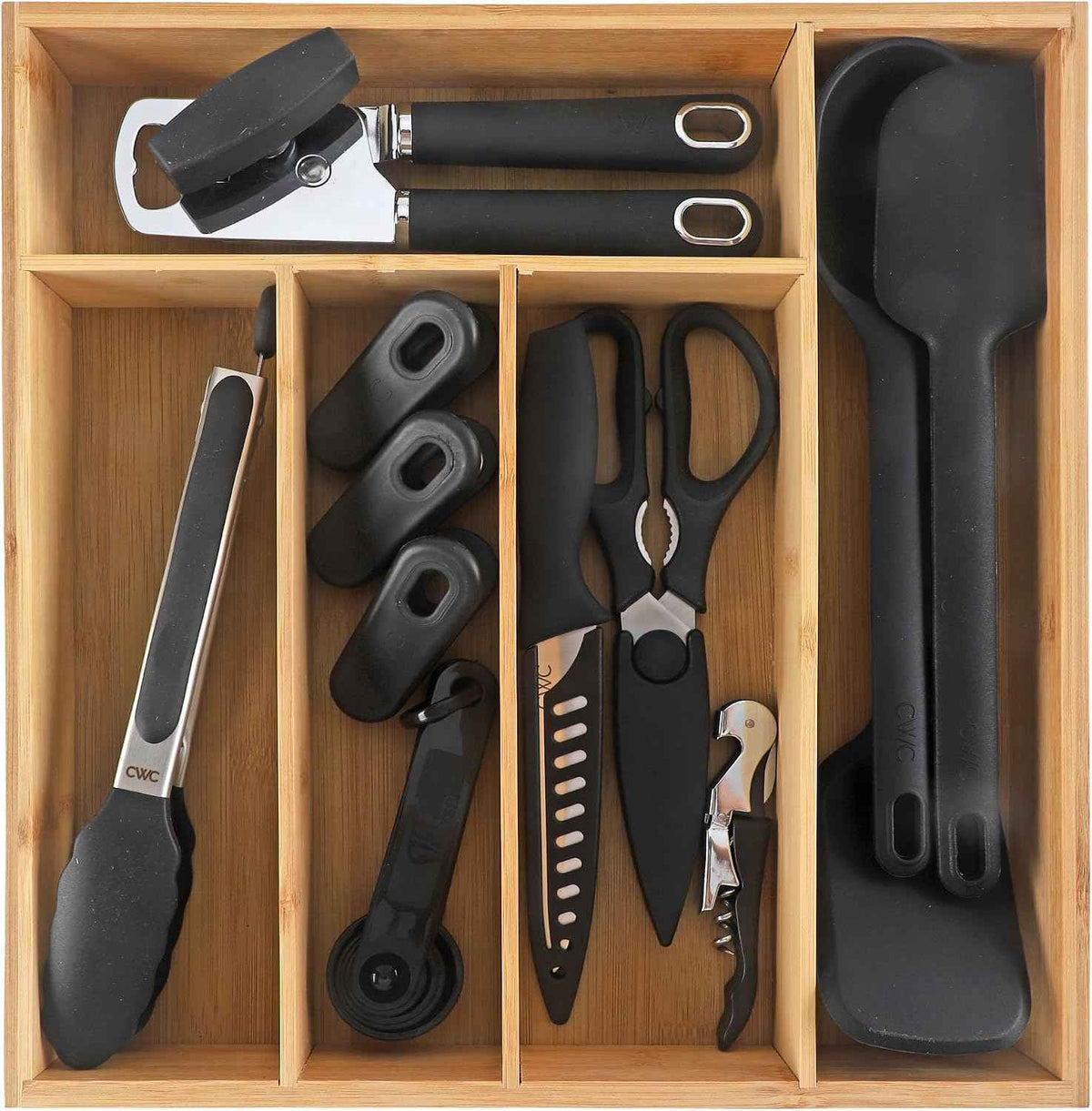 COOK WITH COLOR Bamboo Kitchen Utensil Set, 18 Piece, Black
