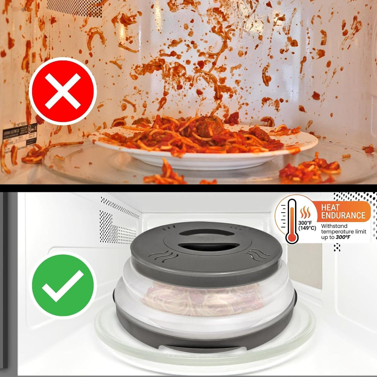 Collapsible Magnetic Microwave Splatter Cover – 12 in