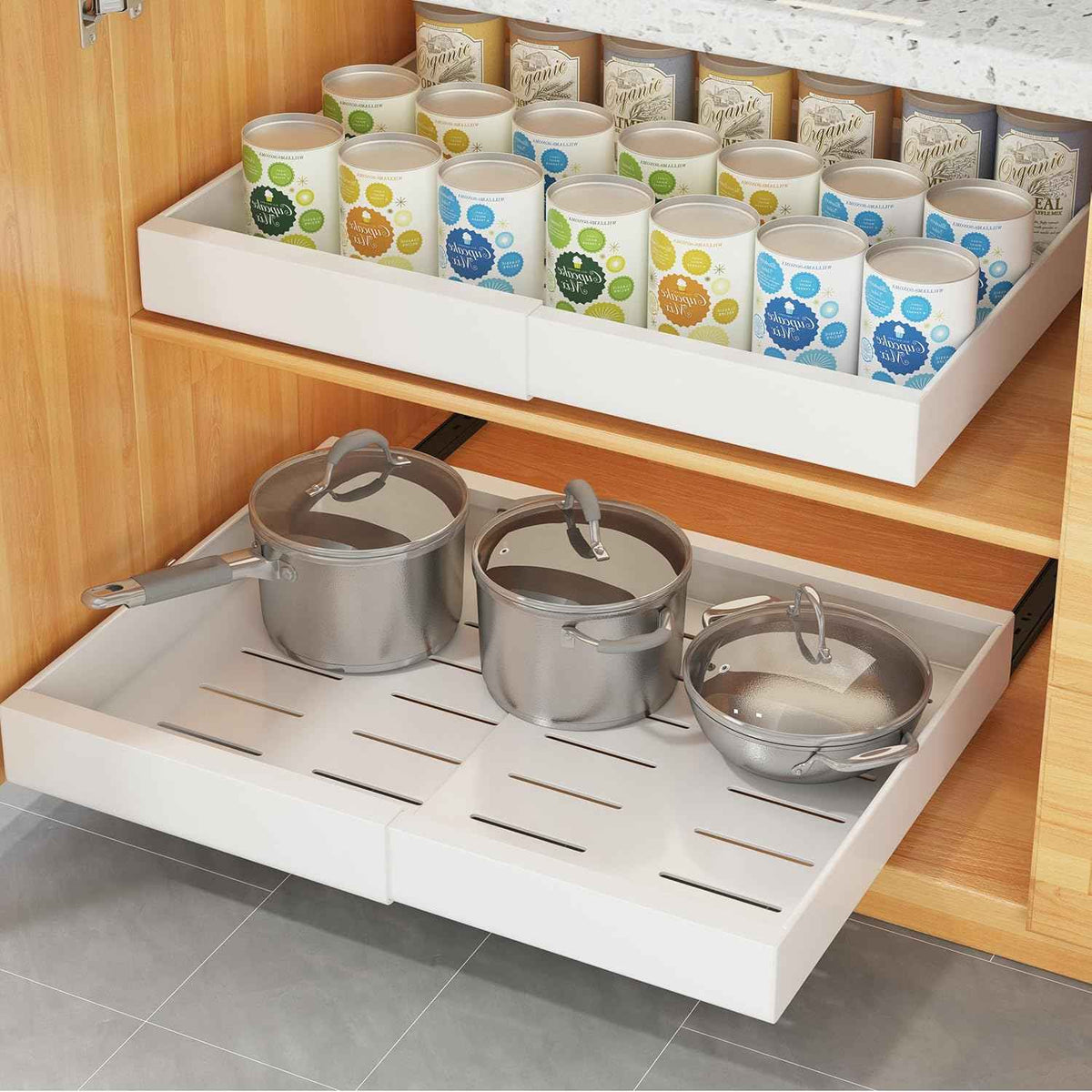 COVAODQ Pull-Out Cabinet Organizer, 12.4"-20.4" W
