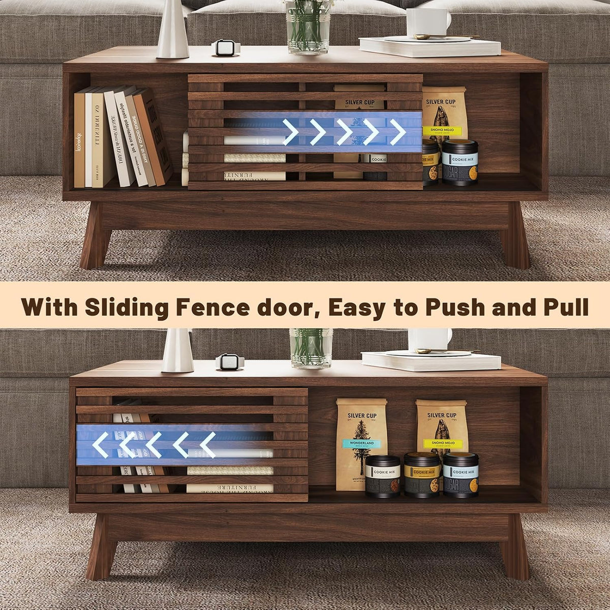 HAIOOU 35.4" Lift Top Coffee Table, Walnut