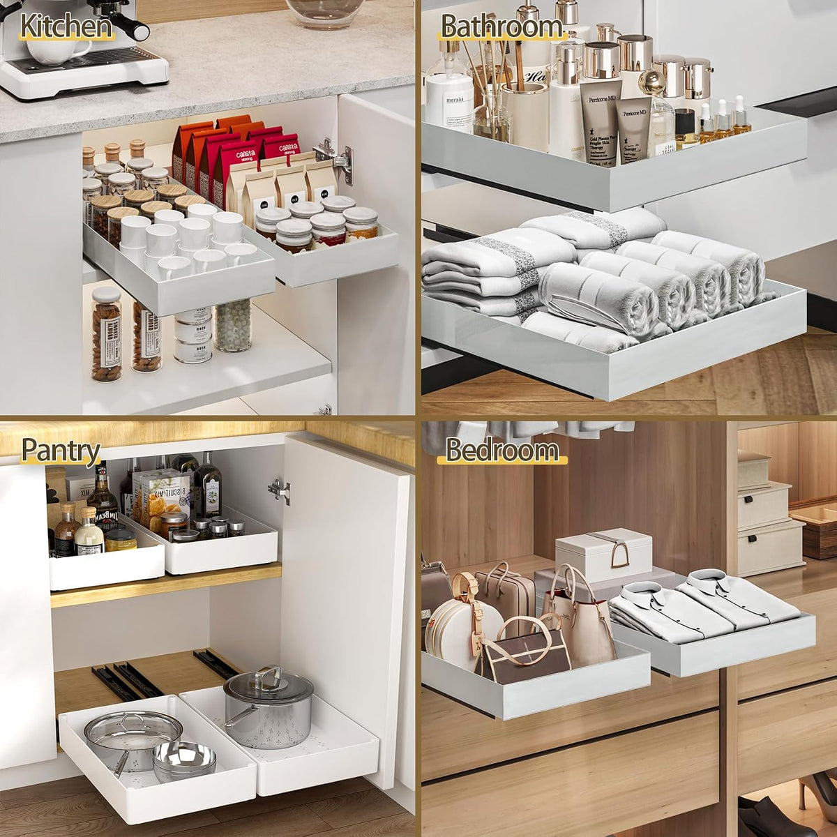 Heavy Duty ABS Pull Out Kitchen Cabinet Organizer