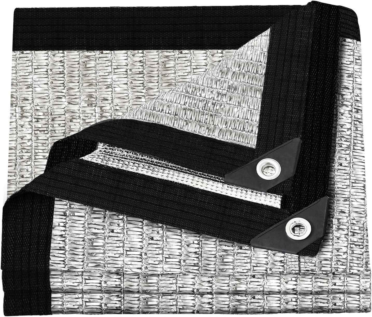 Shade Cloth-80% Aluminum Sunblock Neting,Durable Mesh Tarp with Grommets,Shade Cloth for Garden,Car, Outdoor Pergola,Greenhouse,Chicken Coop and Dog Kennel(Silver)