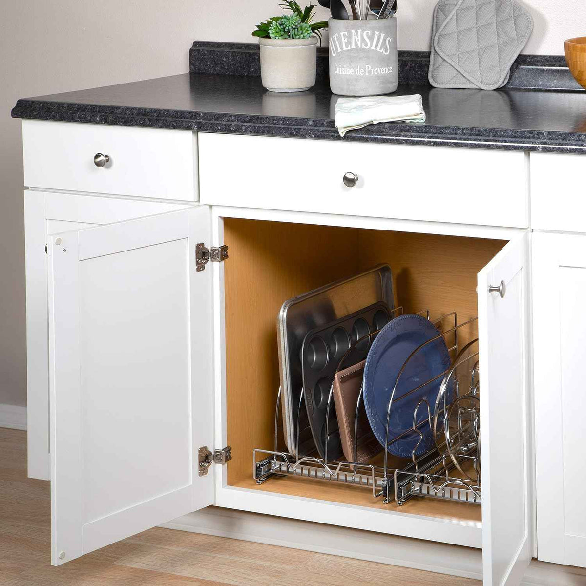 Pull-Out Bakeware Organizer, 12.5" W x 21" D