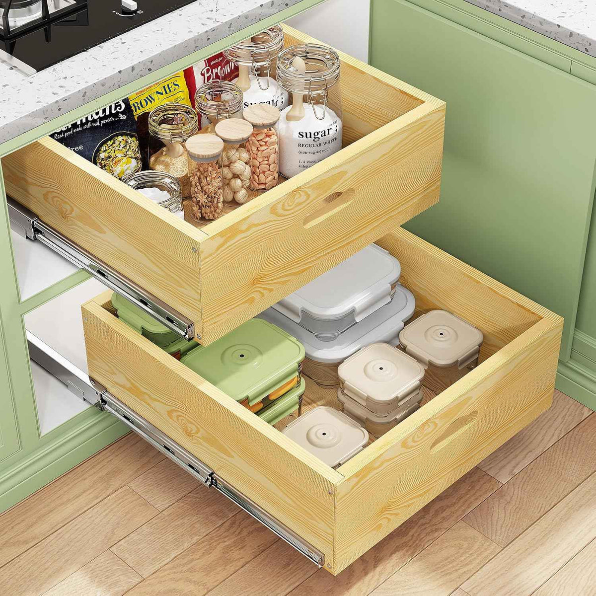 Pull-Out Cabinet Organizer, 15" W x 21" D