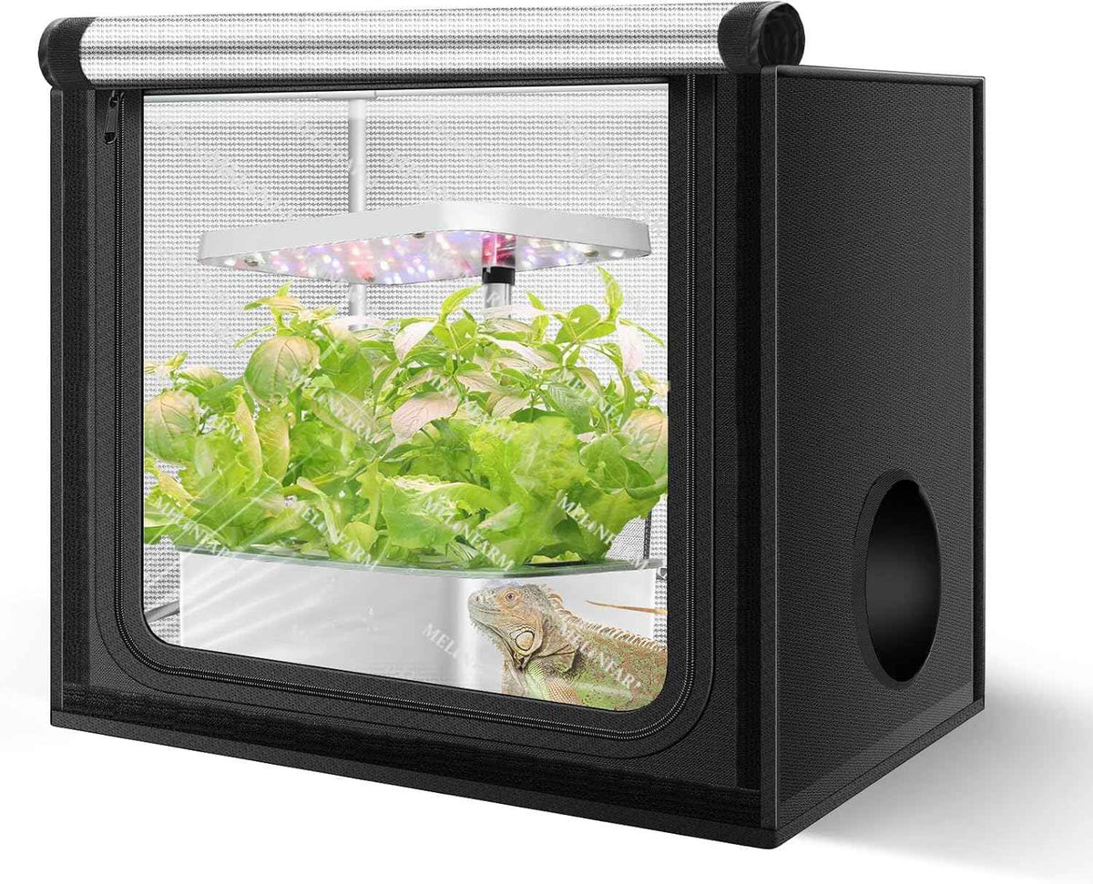 MELONFARM 24"x16"x20" Grow Tent, Double Transparent Viewing Door Indoor Grow Tent, Growing Tent with High Reflective Mylar & Floor Tray, Plant Tent for Indoor Hydroponics Growing