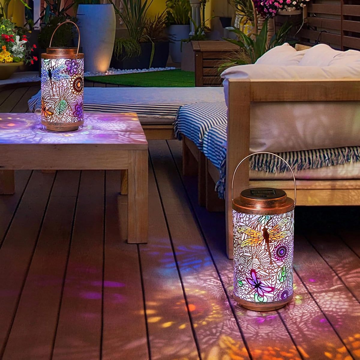 Waterproof Solar Dragonfly Lanterns – Multicolor, 2 Pack