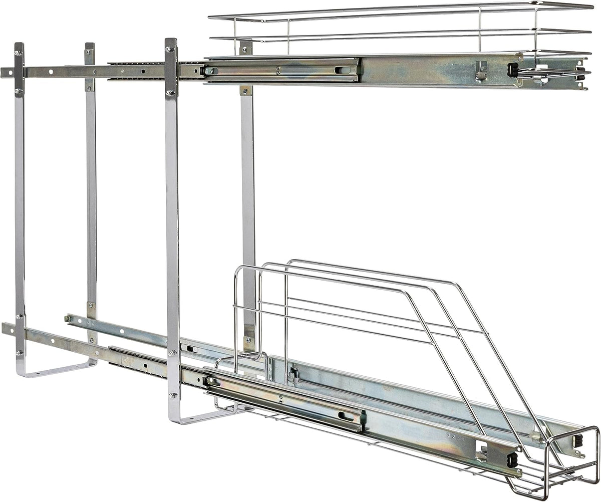 Household Essentials Glidez 2-Tier Pull-Out Organizer, Chrome