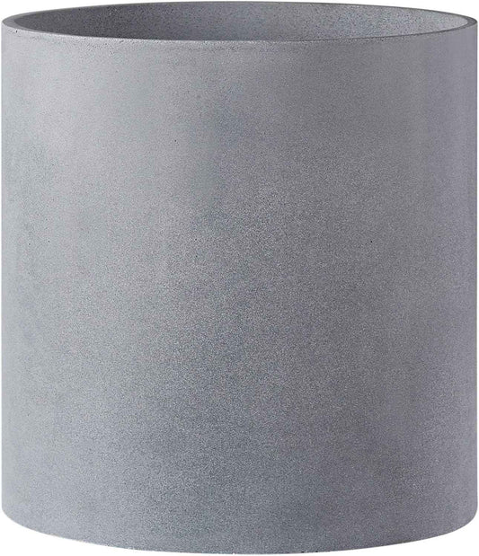 FaithLand Plant Pot 14 inch - Perfectly Fits Mid-Century Modern Plant Stand - Drainage Plug and Drainage Mesh Screen - Gray Planter Pot.