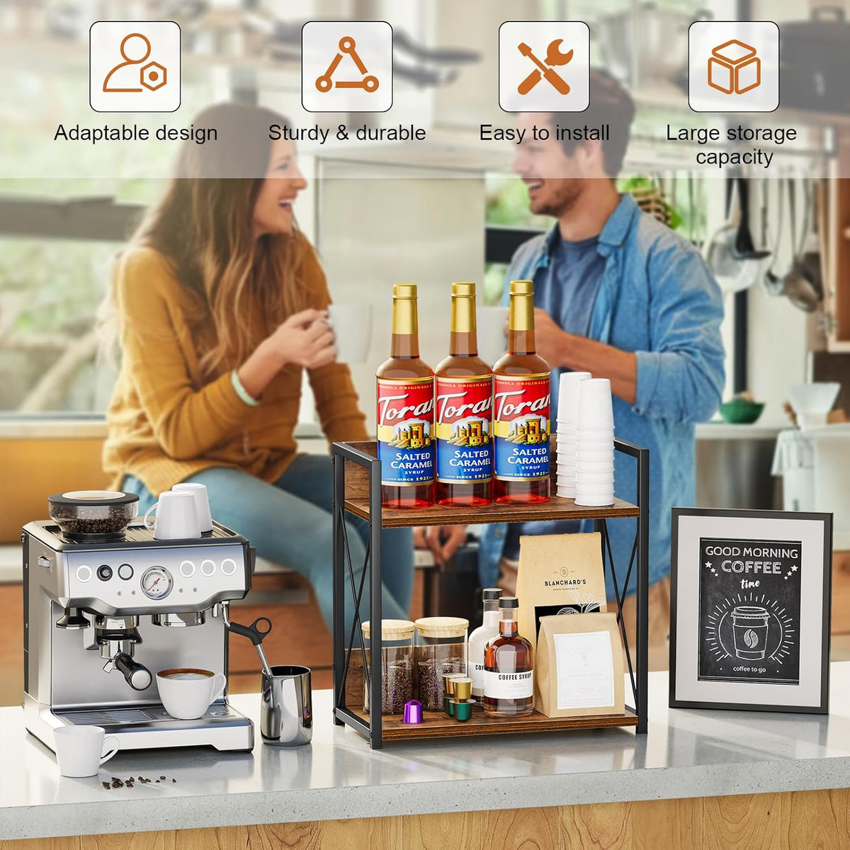 Kitchen Counter Shelf – 2-Tier Spice Rack for Counter - Field & Nook