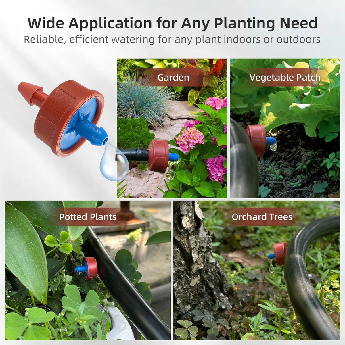 Pressure-Compensating Irrigation Drippers – 0.5 GPH, 60 Pack