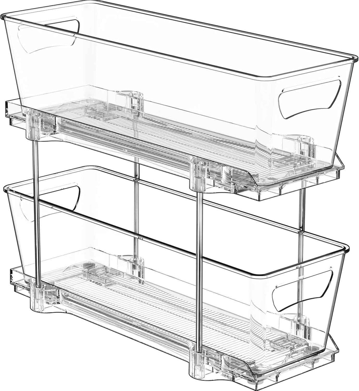 Simple Houseware 2 Tier Pull-Out Cabinet Organizer, Clear
