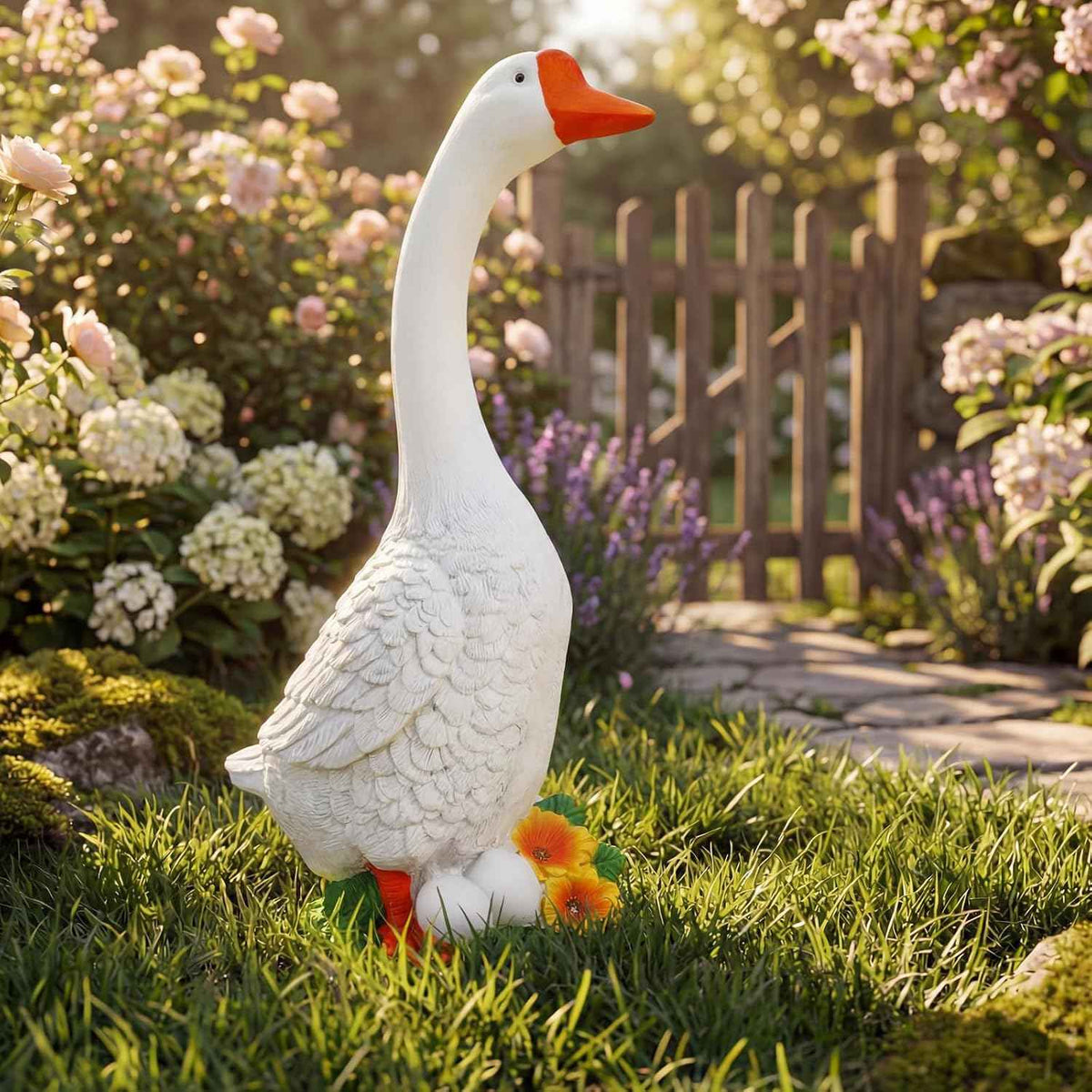 23-Inch Porch Goose Garden Statue
