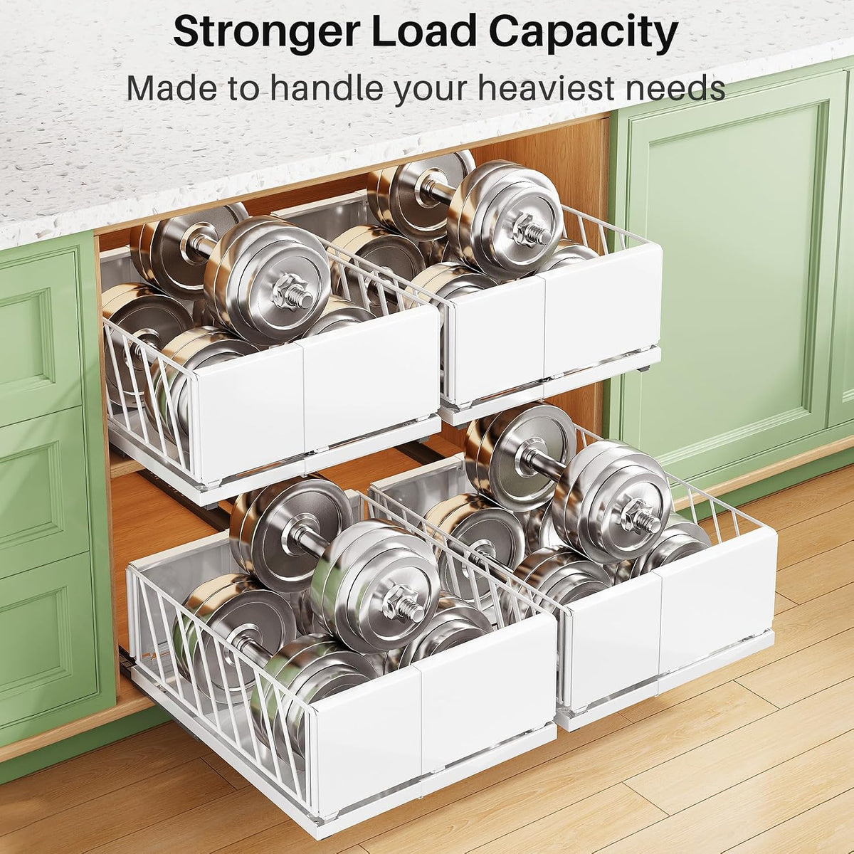 Pull out Cabinet Organizer, 1-Pack Expandable Width(9.8"-13.8") Heavy