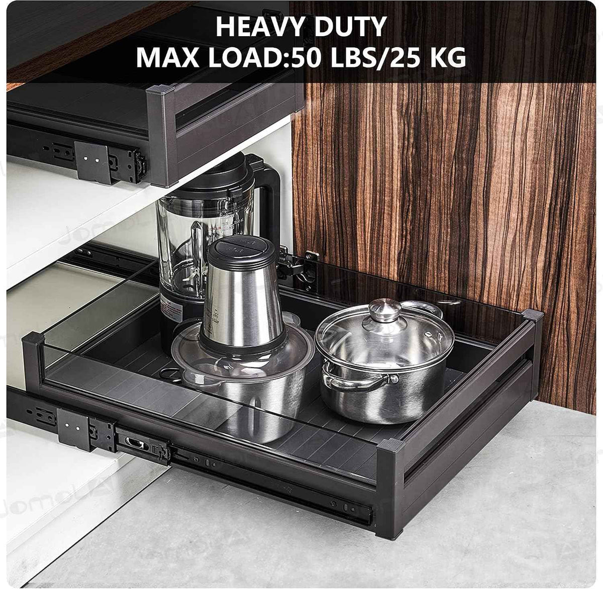 JOMOLA Pull Out Cabinet Drawer, 17 Inch Wide × 21 Inch Deep