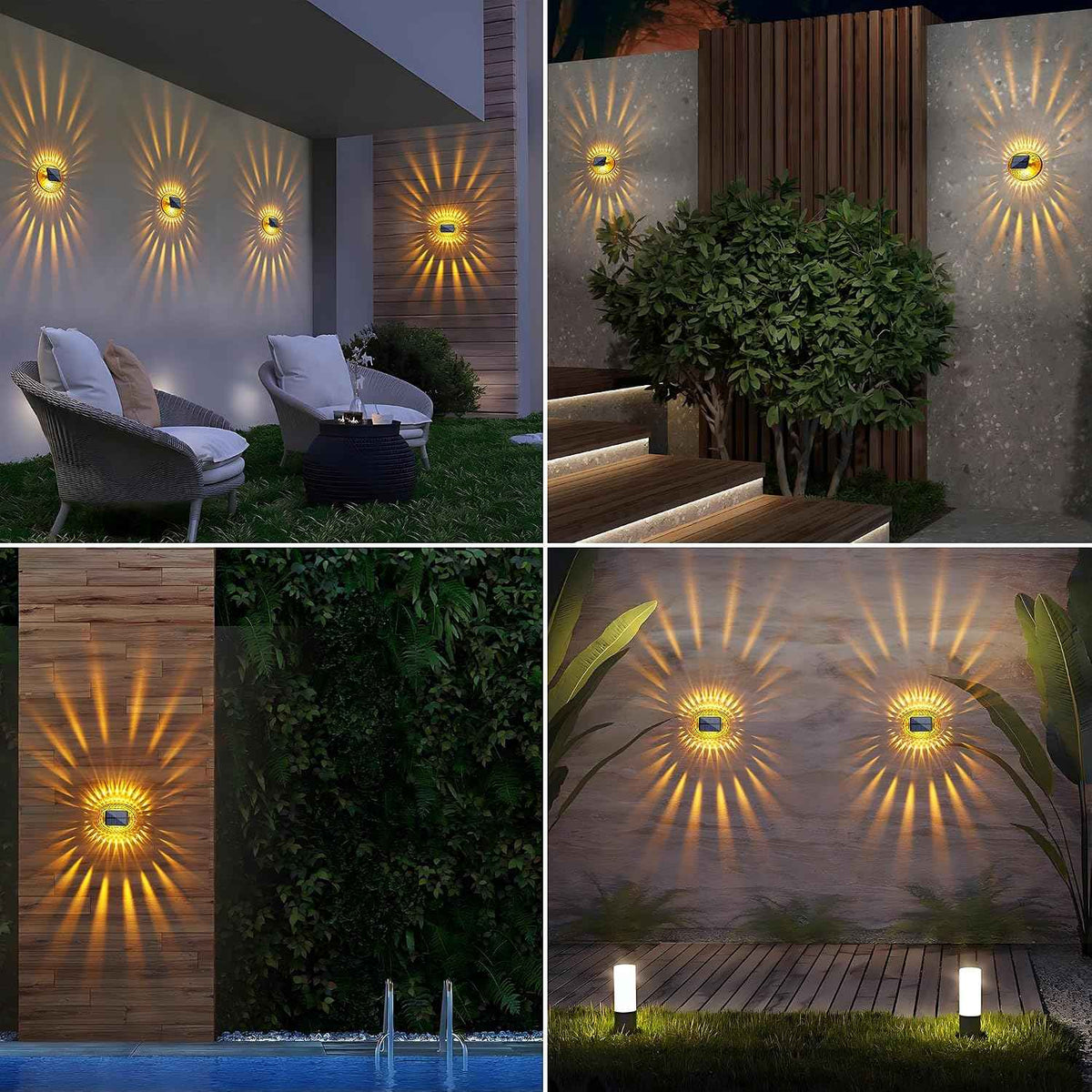 LYHOPE Solar Fence Lights Outdoor, IP65 Waterproof Solar Light for Outside, 12 Pack Deck Light for Backyard, Railing, Patio, Deck Fence, Stair Railings and Wall (Warm Yellow)