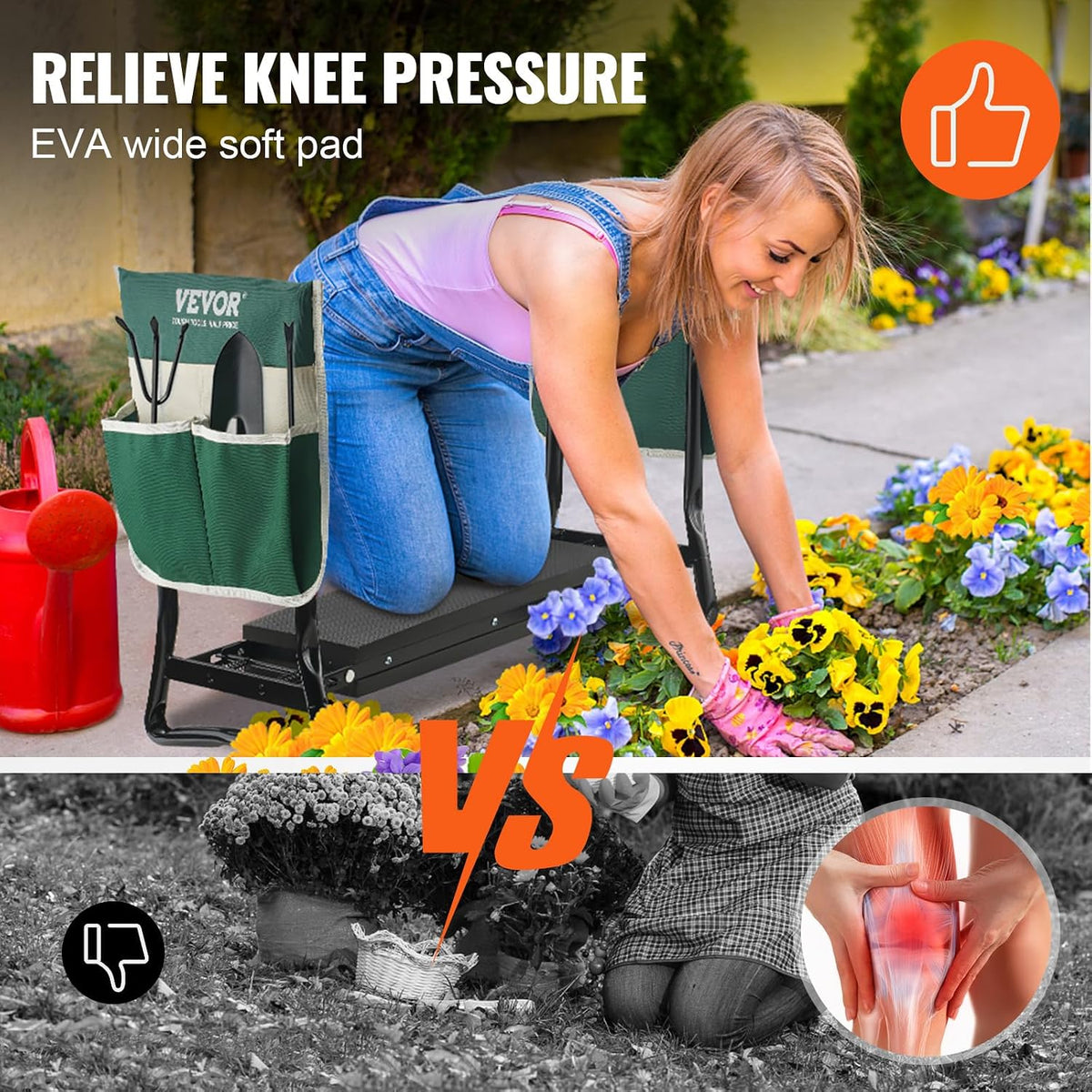 Foldable Garden Kneeler and Seat with 8-Inch Pad - Field & Nook
