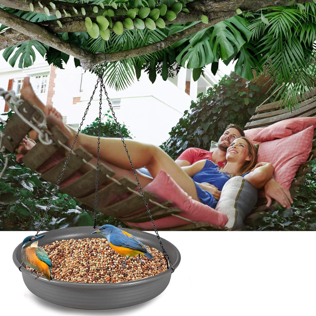 CARGEN Hanging Bird Bath Bowl - Window Bird Water Feeder Tray for Outdoors | Bird Bath for Outside, Garden Wildlife Feeding Plate for Patio Yard Decor, Gift for Bird Lovers, Backyard Bird Must Haves