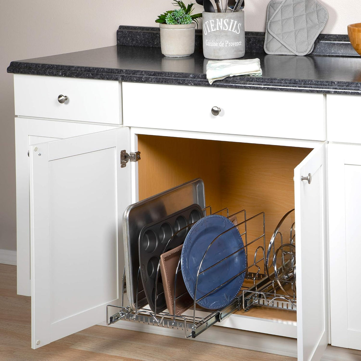 Pull-Out Bakeware Organizer, 12.5" W x 21" D