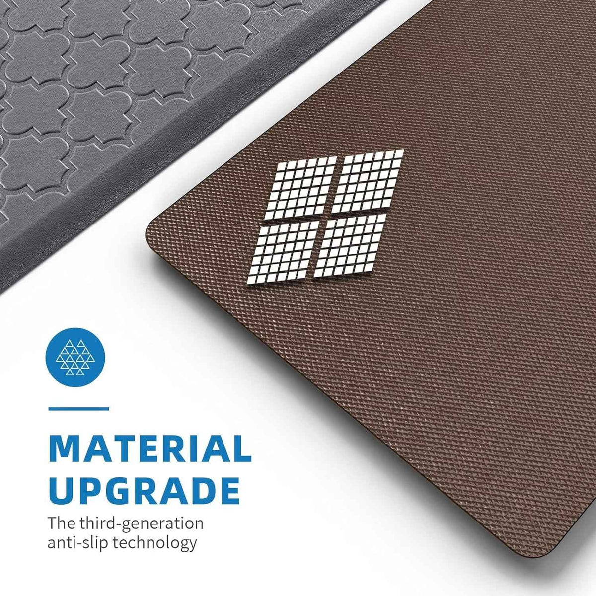 Kitchen Mats for Floor 2 Piece Anti Fatigue Mats, Grey | Kitchen Mats Cushioned Anti Fatigue, 17.3" x 29" + 17.3" x 47", Non Slip Kitchen Rugs, Standing, Office, Sink, Laundry
