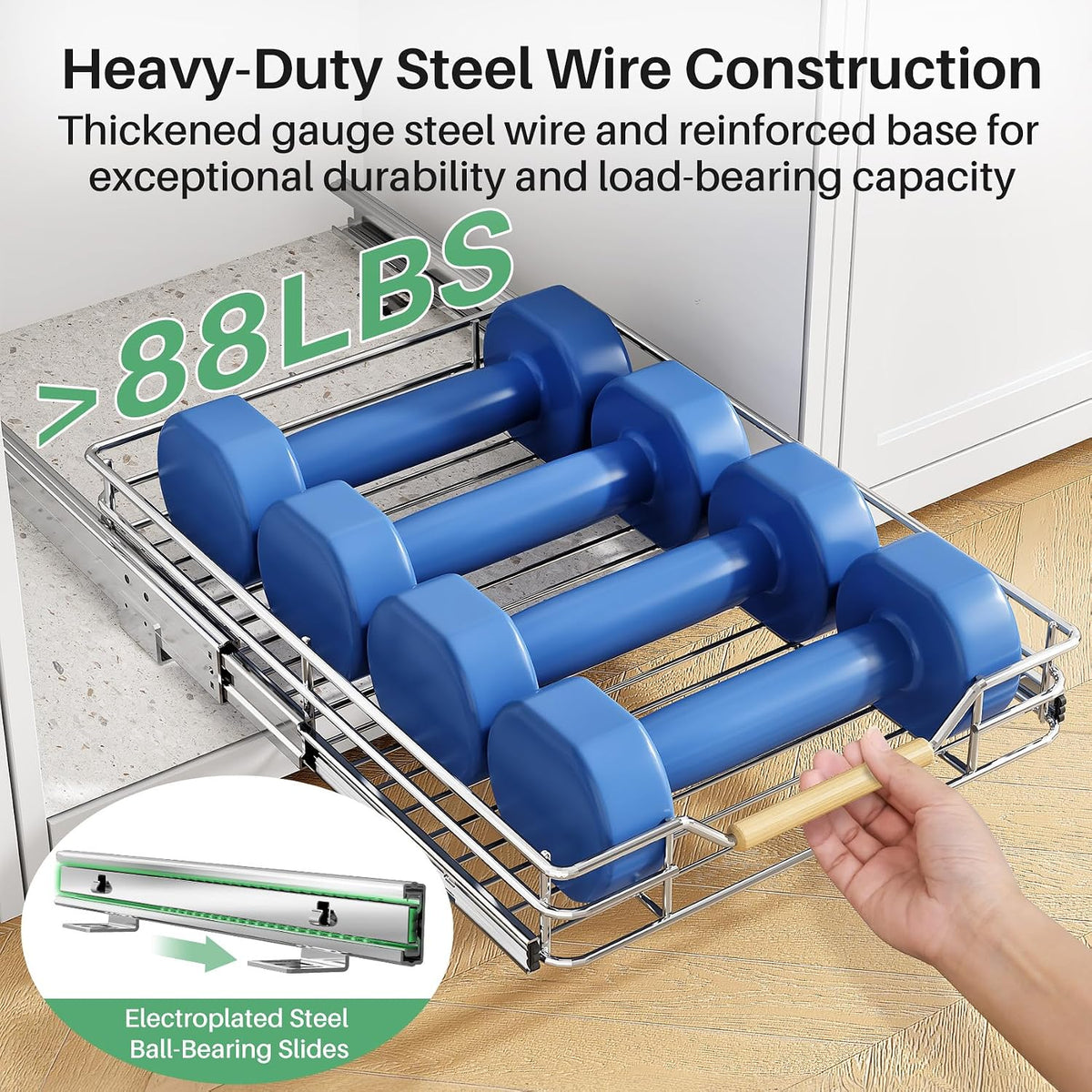 15"W x 21"D Heavy Duty Pull Out Cabinet Organizer