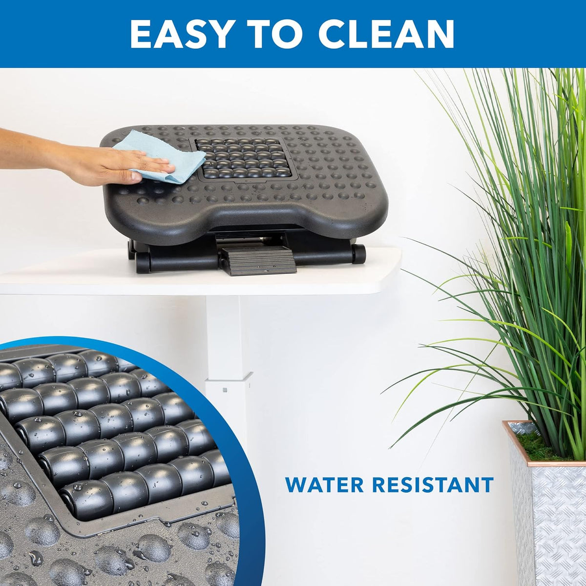Height-Adjustable Footrest with Massage Rollers and 30° Tilt - Field & Nook